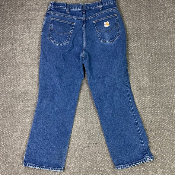 Carhartt FR Jeans Men's 36 x 30 Fits 34.5 x 29.25 Flame Resistant Blue Cotton - Picture 4 of 14